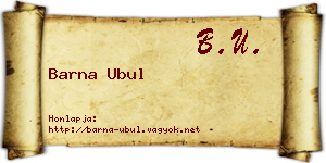 Barna Ubul névjegykártya